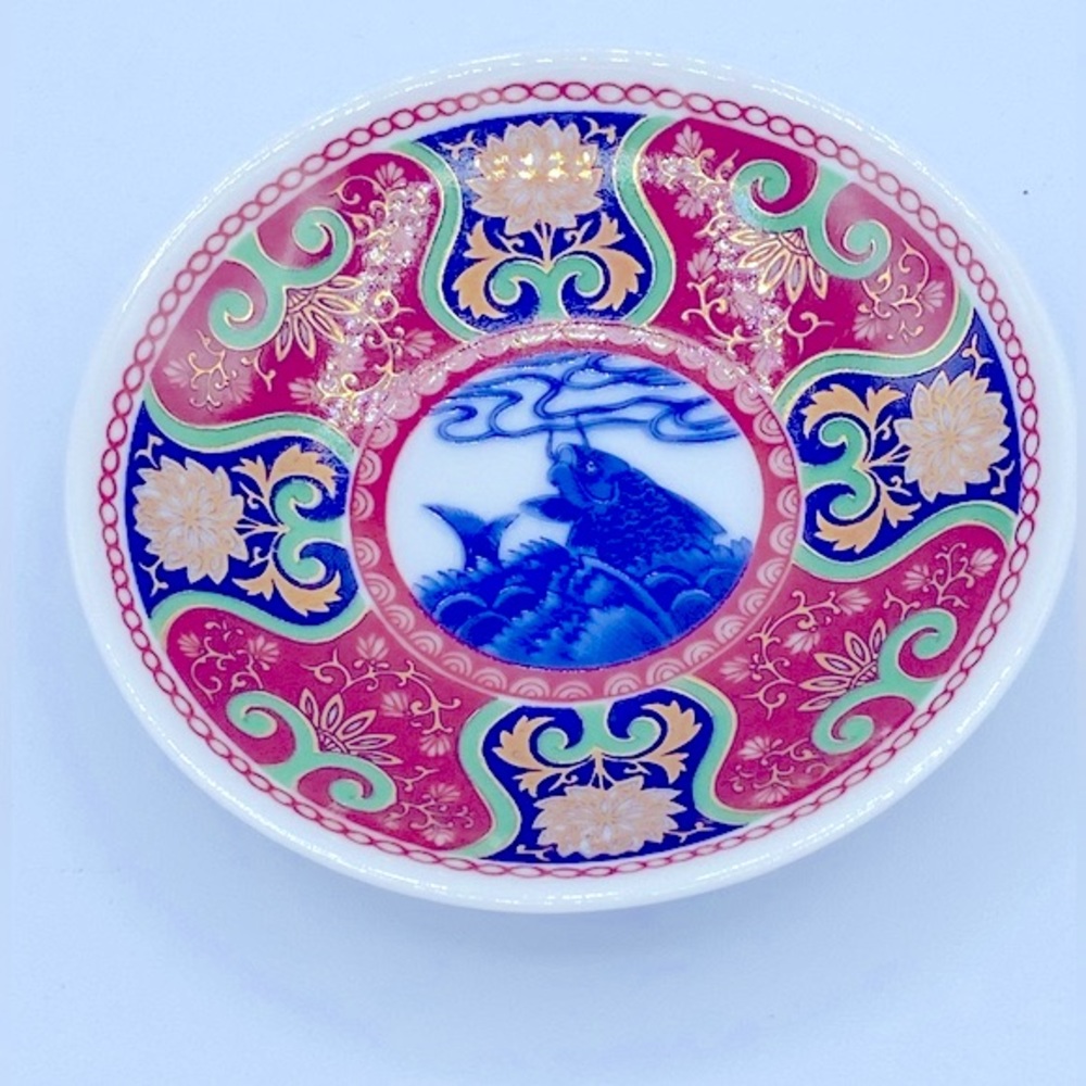 Franklin Mint Miniature Fine Porcelain Koimari-fu Somenishiki  Plate 1982 Japan